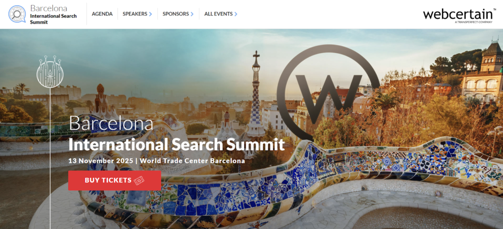 A screenshot of the International Search Summit website.
