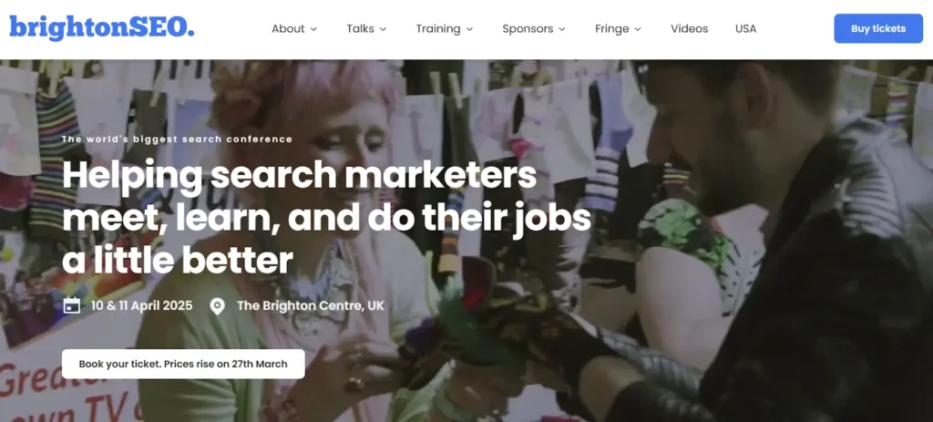 A screenshot of the BrightonSEO website.
