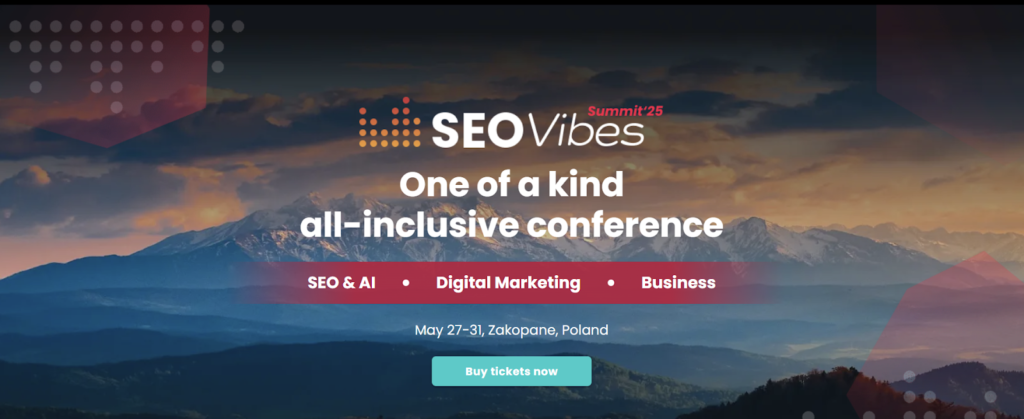 A screenshot of the SEO Vibes Summit website.