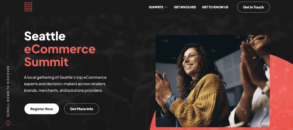 A screenshot of the Retail Summit website.